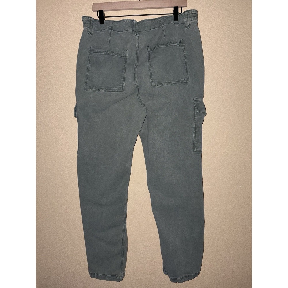 American Eagle Outfitters Real Good Pant Womens 18 Green Cotton Cargo Stretch - Picture 2 of 9